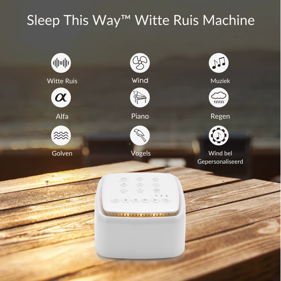 Sleep This Way™ - Witte Ruis voor thuis of onderweg - Compact toestel, groots effect