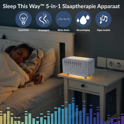 Sleep This Way™ 5-in-1 Slaaptherapie Apparaat – Natuurlijk hulpmiddel voor diepe slaap, minder stress en rust in je hoofd